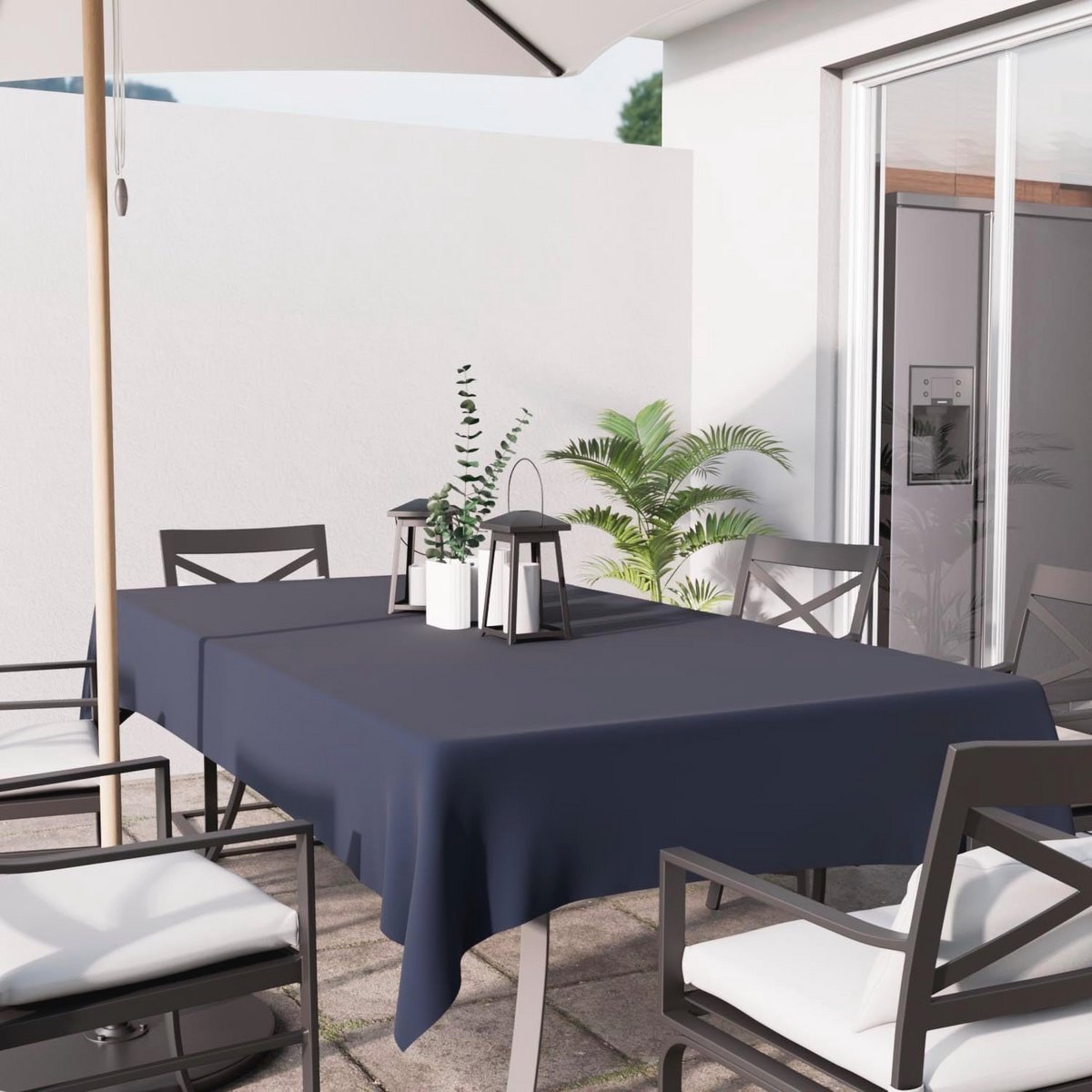 Rechthoekig Tafelkleed van Polyester 140 x 240 cm - Waterdicht en Vlekbestendig in Blauw