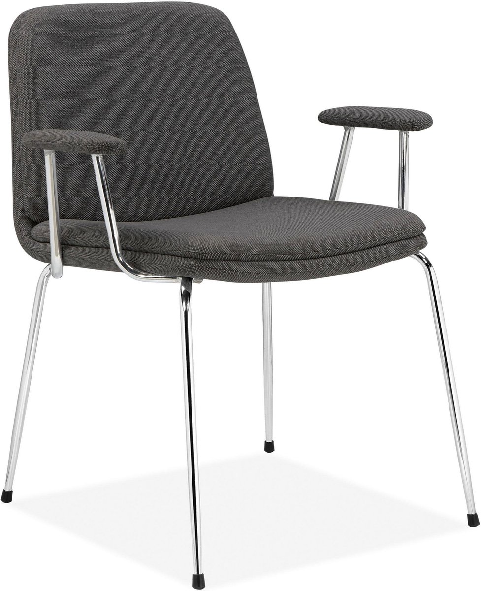Heine-Eetstoel - Antraciet Stof - Set van 2