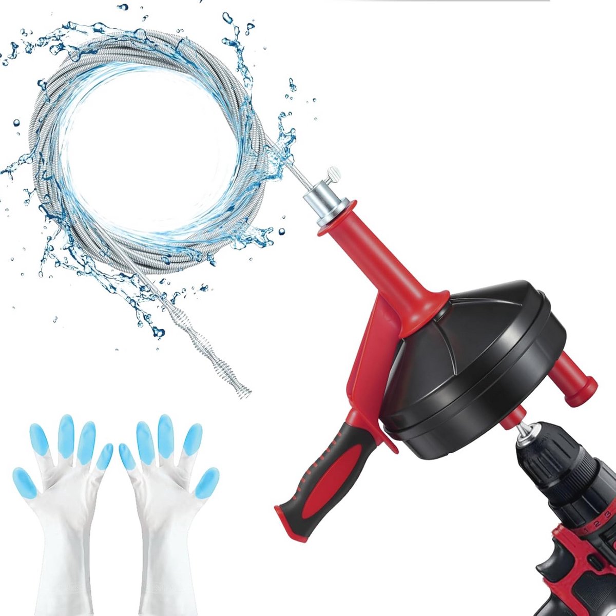 Flexibele afvoervijzel met booradapter - 25 voet sanitair slang voor keuken en badkamer