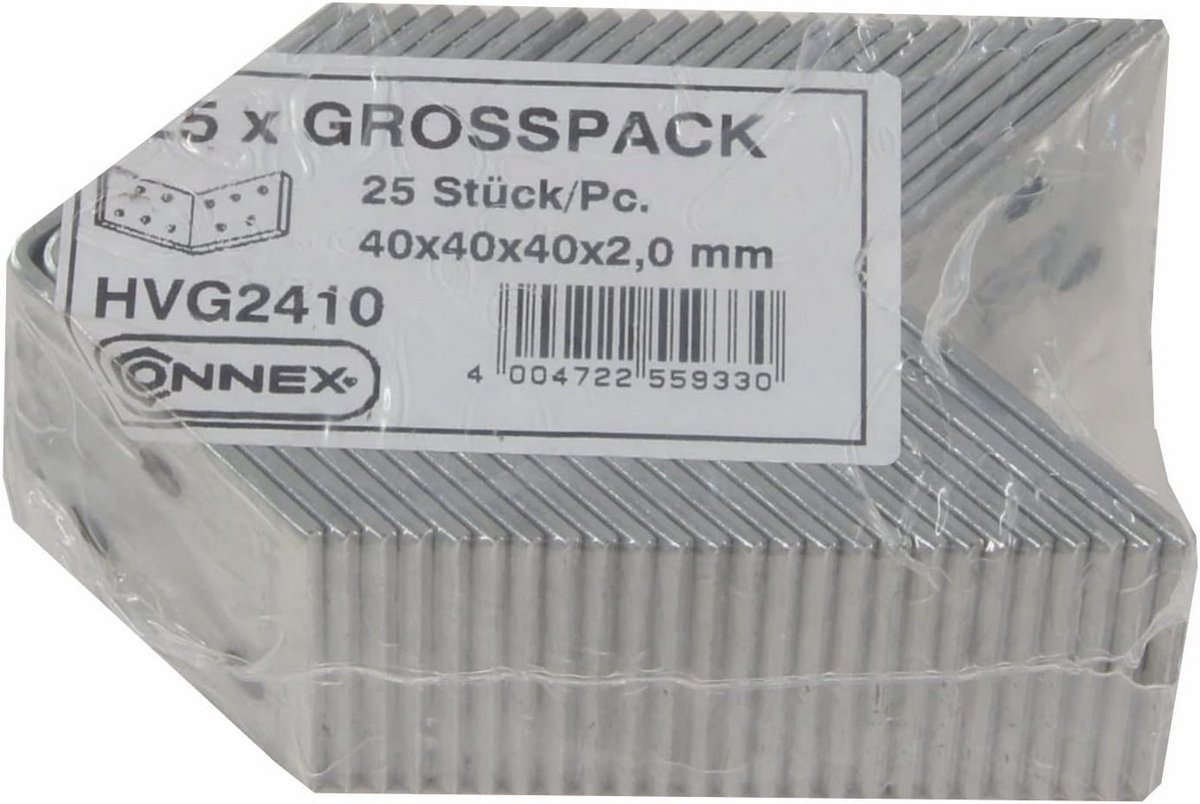 Hoekconnector 25p 40x40x40x2,0 voor Metaal- en Houtbewerking