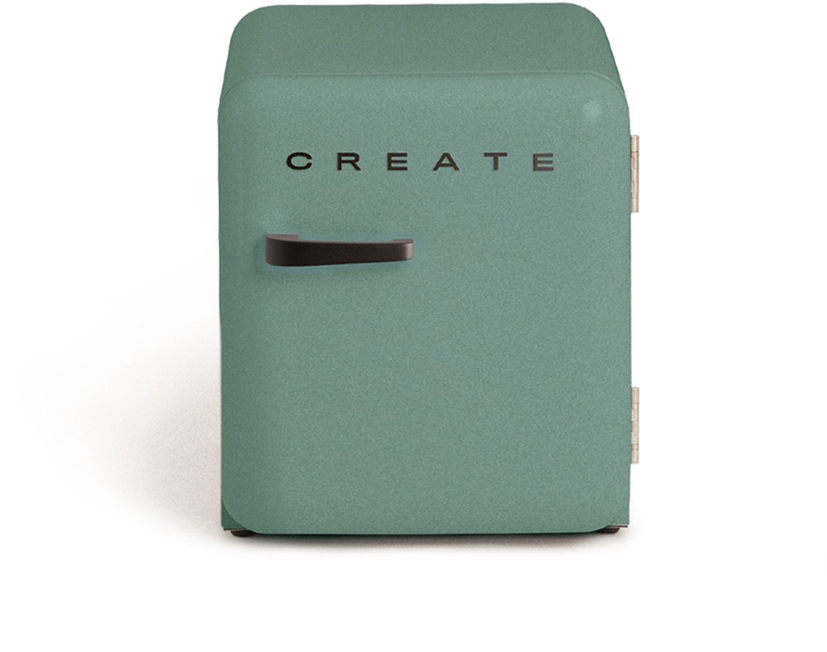 CREATE - Koelkast in retrostijl - Sage - Handvat Zwart - FRIDGE RETRO 48L