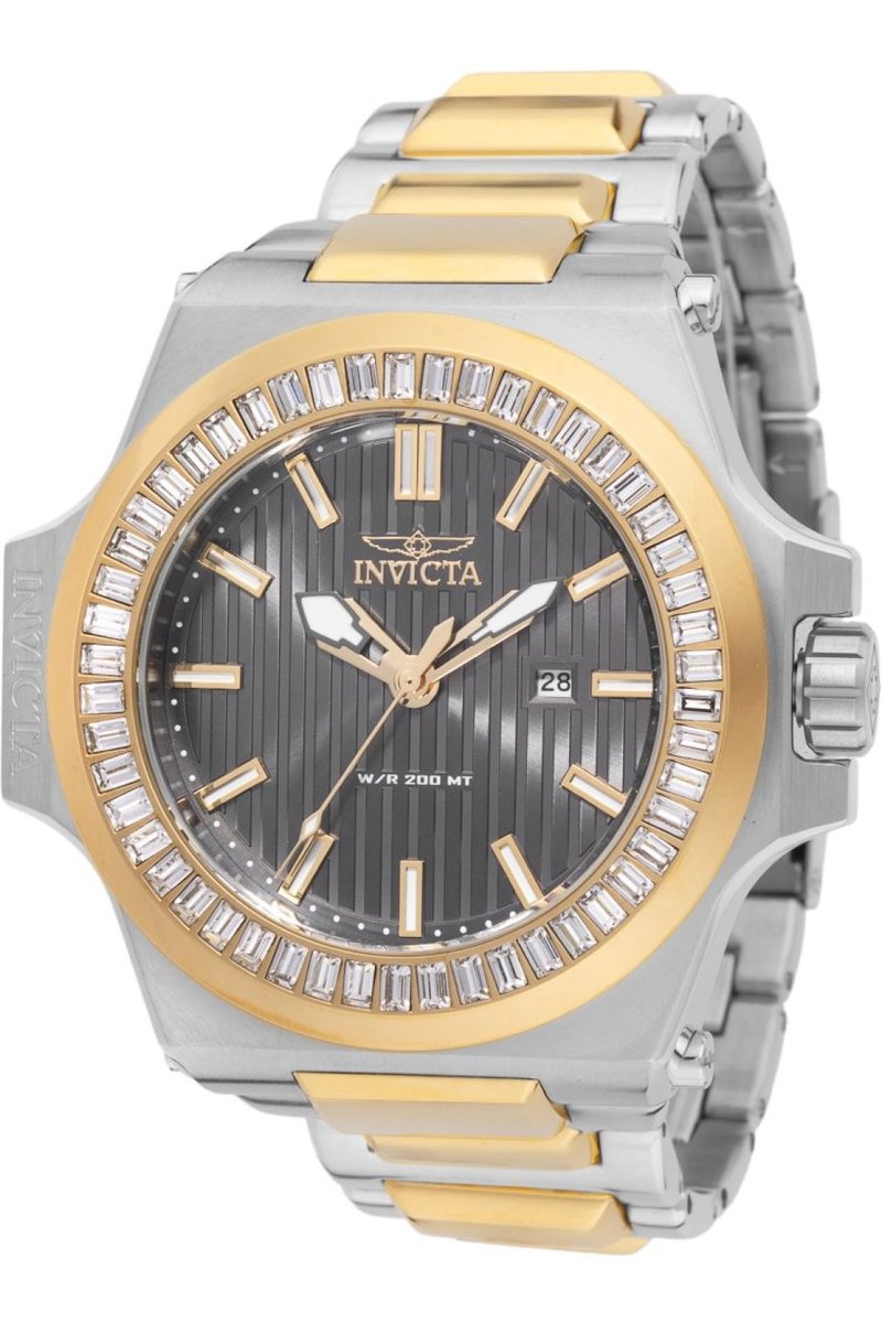 Invicta Akula 49135 Heren Horloge - Waterdicht - Analoog - Quartz Uurwerk - Roestvrij Staal met grijze Wijzerplaat - 58mm