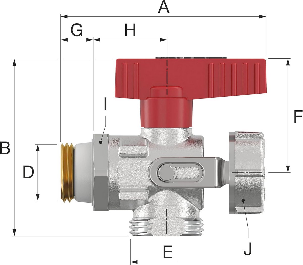 Kogelkraan voor verwarming G1? 2" M x G3? 4" M - Betrouwbare doorvoerkraan voor efficiënte verwarmingssystemen