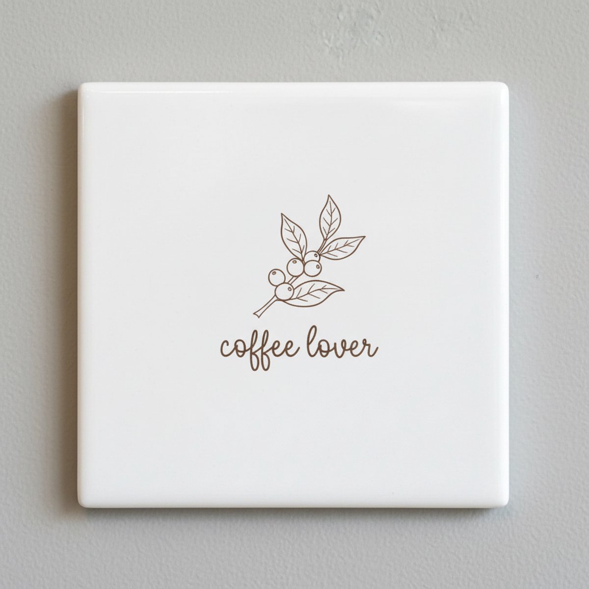 Coffee Lover Keramische Tegel – Minimalistische Botanische Koffie Quote Keuken Wanddecorat