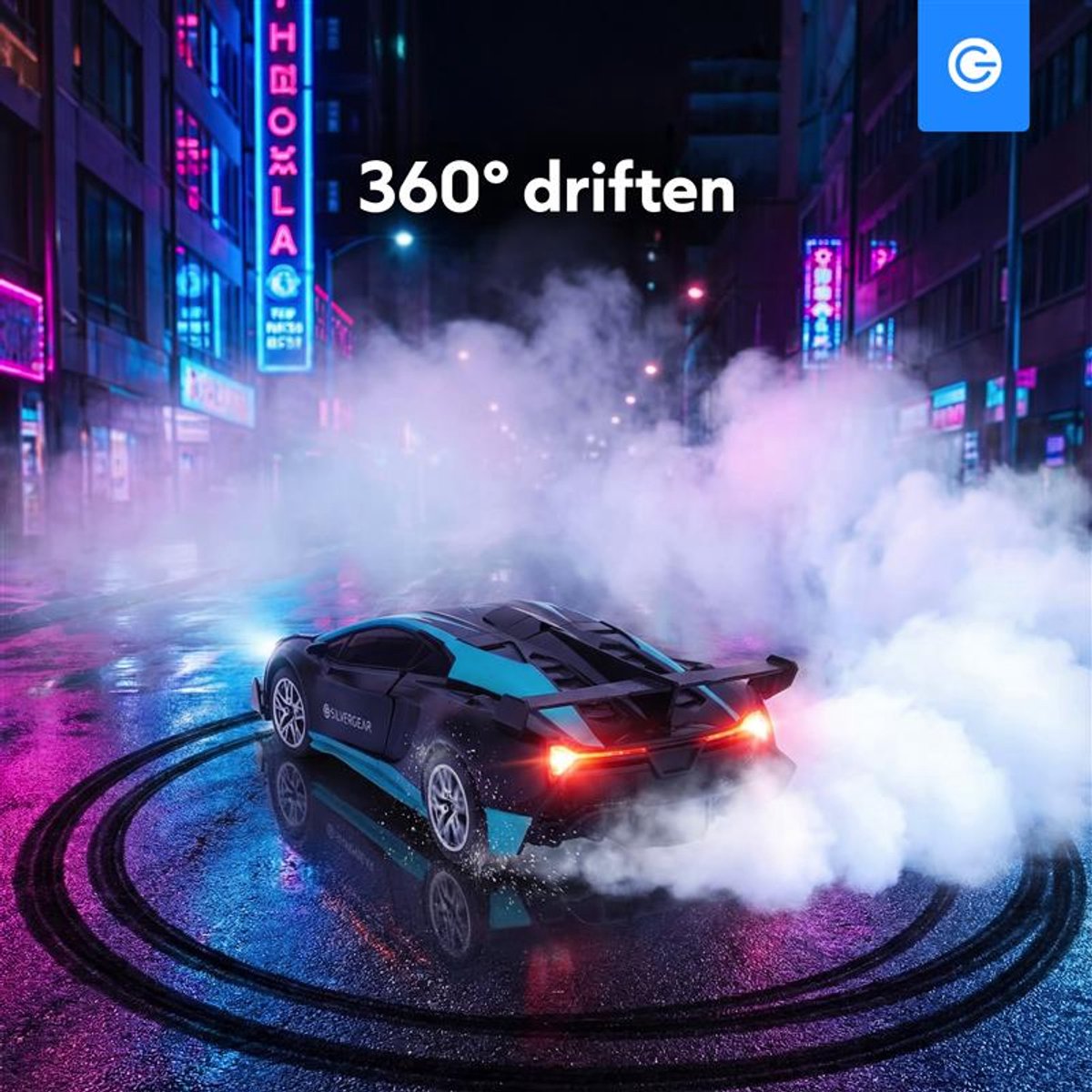 Silvergear RC Auto Robot 2-in-1 - 360° Driften - Radiografisch Bestuurbare Auto - Transformeren - Interactief Speelgoed Autos voor Jongens - Race Auto Afstandbestuurbaar Binnen en Buiten - RC Car Offroad Oplaadbaar - Cadeau - 6, 7, 8, 9+ Jaar - Zwart — afbeelding 12