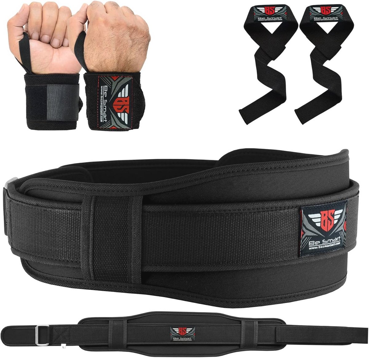 Gewichtheffen Riem - Neopreen Fitness Riem met Polssteun en Dubbele Brace Wraps