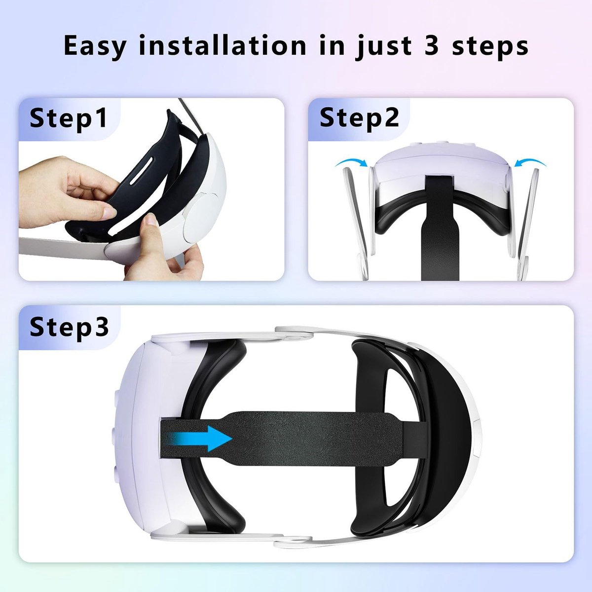 Geschikt voorMeta Quest3/3S/2 Elite Hoofdband Verstelbare Maat Decompressie VR Accessoire thumbnail 5
