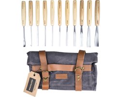 Set van 12 Houtsnijgereedschappen voor Vakmanschap - Perfect voor Hobbyisten en Professionele Houtbewerkers