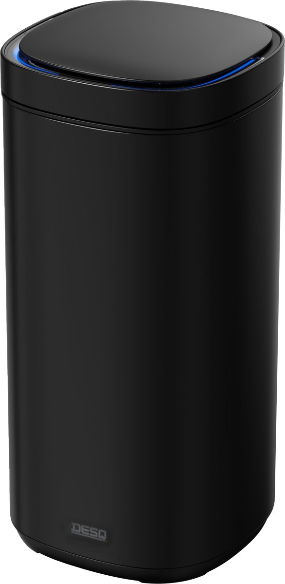 DESQ® Sensor Prullenbak - 40 L - RVS - High Performance Sensor - Afvalzakbevestigingsring - Zwart