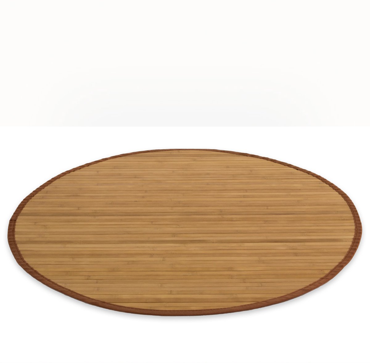 Homestyle4u Bamboe tapijt - 120 cm rond - Bruin