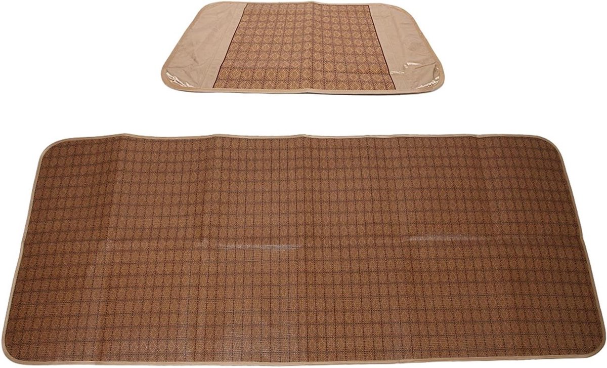 E-Ambar - Bamboe Stro Mat Opvouwbaar Zomer Slaapmat Cool Pad voor Bed - Polyester - Thuis School Slaapzaal