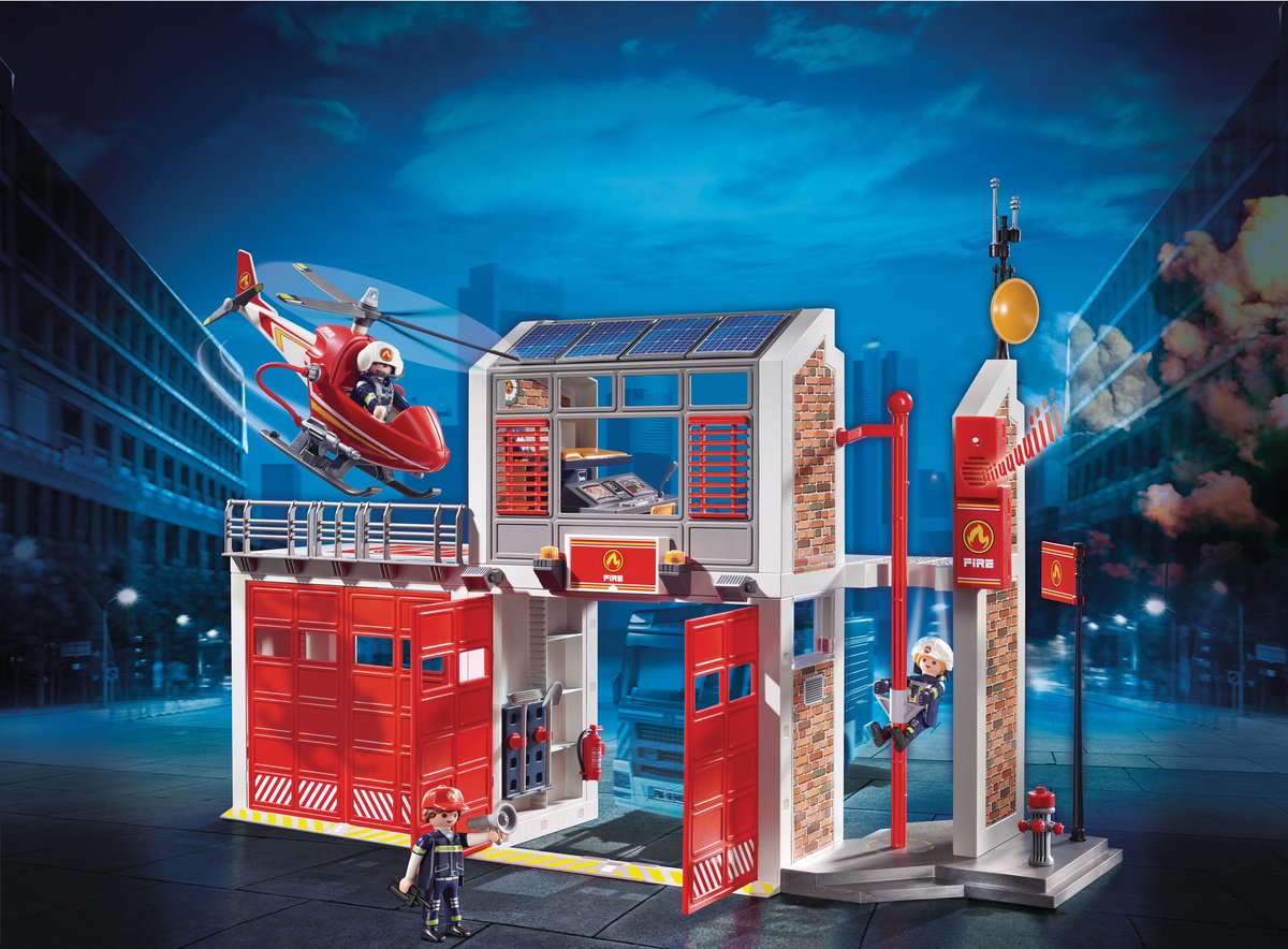 PLAYMOBIL City Action Grote brandweerkazerne met helicopter - 9462 — afbeelding 3