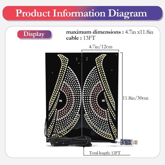 Flexibele LED Auto Display met Duivelse Ogen - 4.7
