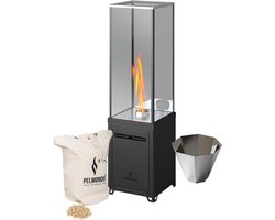 Rookvrije Terraskachel - Outdoor Warmtestraler met Houtpellets en Veiligheidsglas