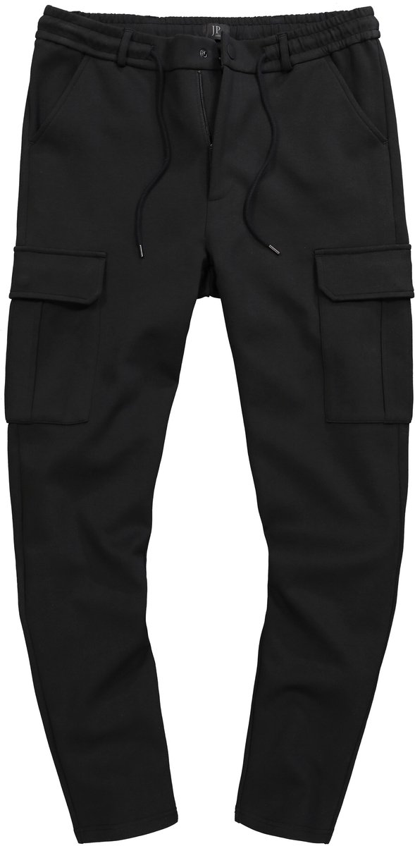 JP 1880 - Heren - Jersey broek instapbroek met tailleband cargo FLEXNAMIC® - Zwart - Maat L