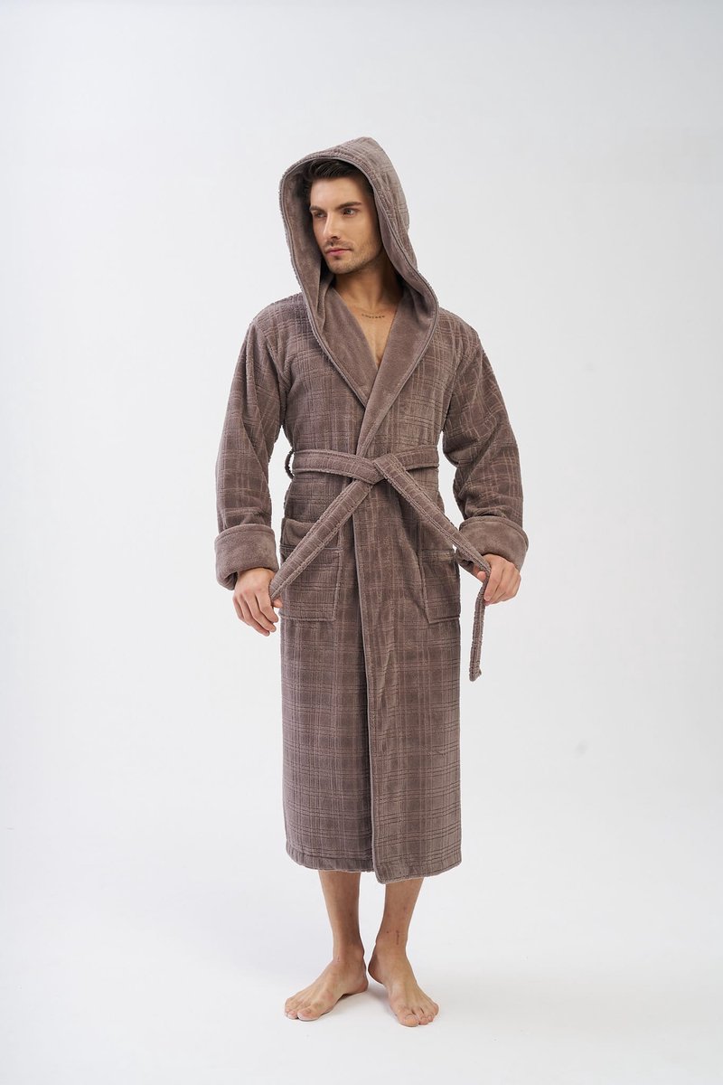 Heren Badjas Raffo / Grijs-beige / XXL