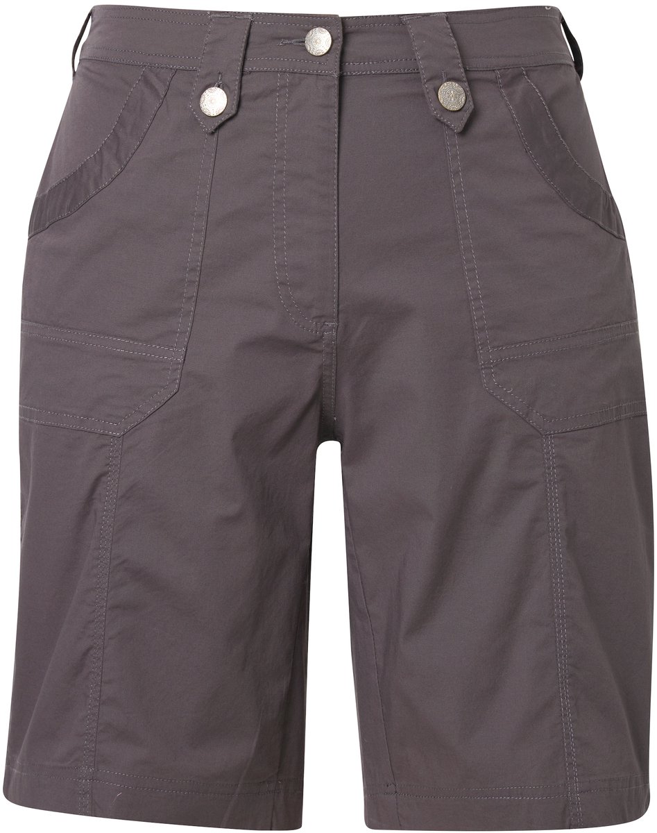 Ulla Popken - Dames - Cargo-bermuda comfortabele tailleband 4-pocket model - Grafietgrijs - Maat 58