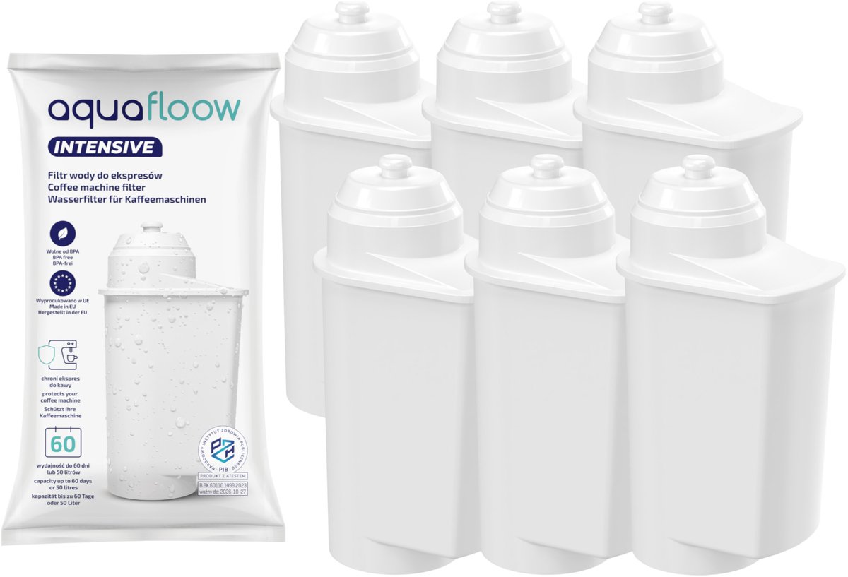 6x Aquafloow Waterfilters voor Bosch Siemens - voor Koffiemachines - waterfilters voor Bosch Siemens EQ.9 EQ.3 EQ.5 EQ.6 EQ.7 EQ.8 - waterfilter TZ70003 TCZ7003