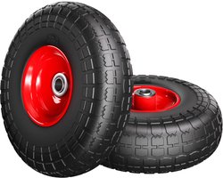 Gardebruk Steekwagenwielen 2-delig PU massief 200 kg 20 mm as – Rood