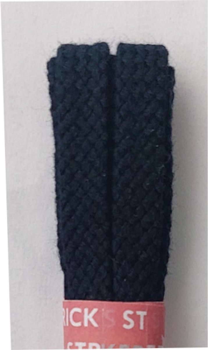 Strickers Veter - Donker Blauw - Plat - Lengte 90 cm - Breedte 7 mm - Schoenveter