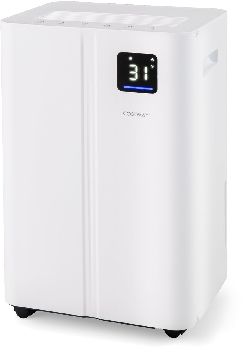 COSTWAY Luchtontvochtiger, elektrisch, 25,5 l/dag, luchtontvochtiger met 3 modi, 24-uurs timer, 4 l watertank, led-display, afvoerslang en automatisch ontdooien, ontvochtigingsapparaat voor ruimtes