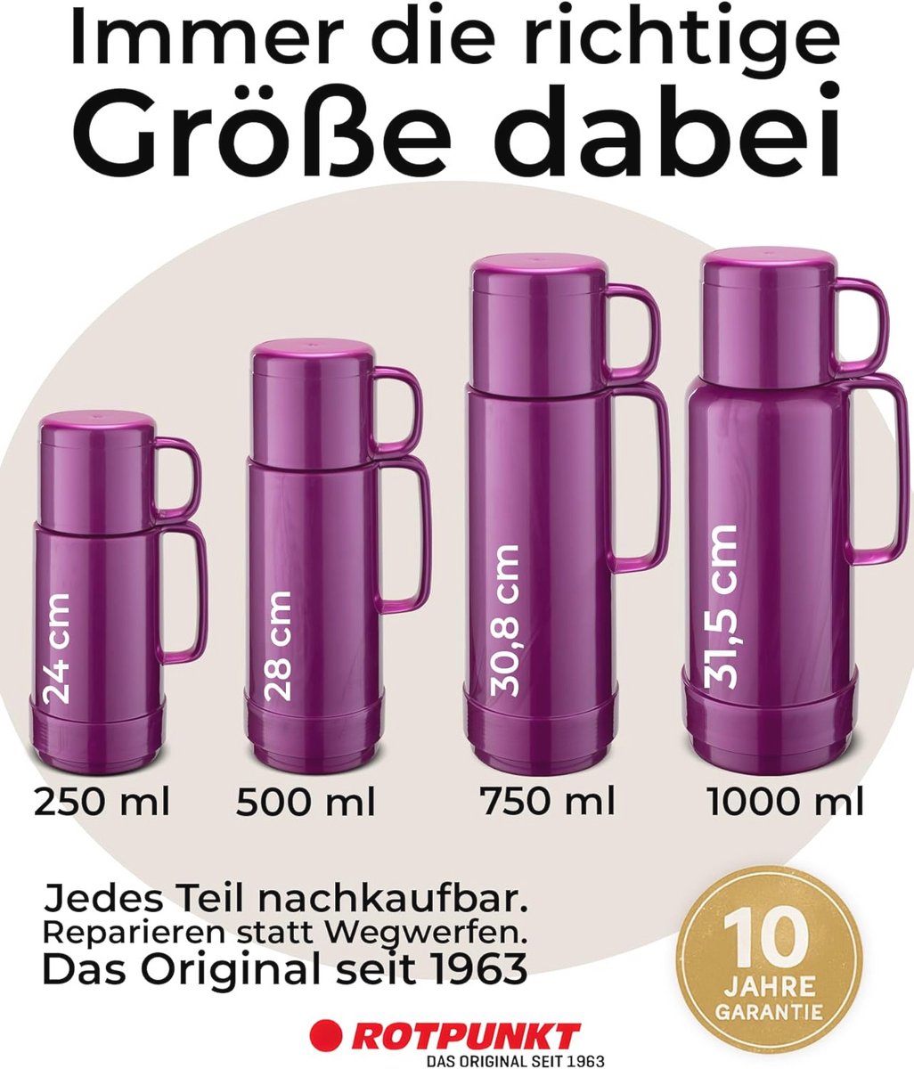 Thermosfles 1 liter met Beker - Ideaal voor Warm en Koud Dranken