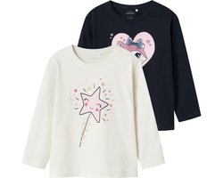 NAME IT NMFVEEN 2P LS NREG TOP Meisjes T-shirt - Maat 98