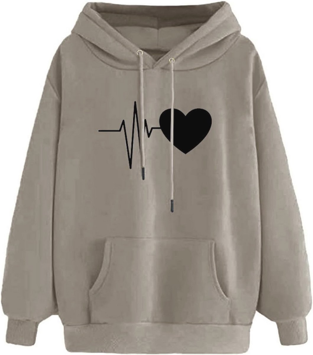 Dames Hoodie Sweatshirt Lange Mouwen met Zakken - Casual Oversized Trui