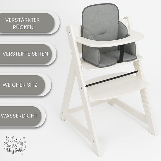 Zitverkleiner voor Kinderstoelen - Universeel Kussen voor Baby's en Peuters in Grijs van LALOONA — afbeelding 2