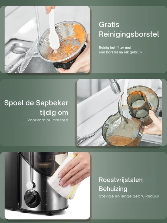 SNJY® Sapcentrifuge - Blender To Go - Mini Blender - 220 V - Zwart/Zilver van SNJY — afbeelding 4