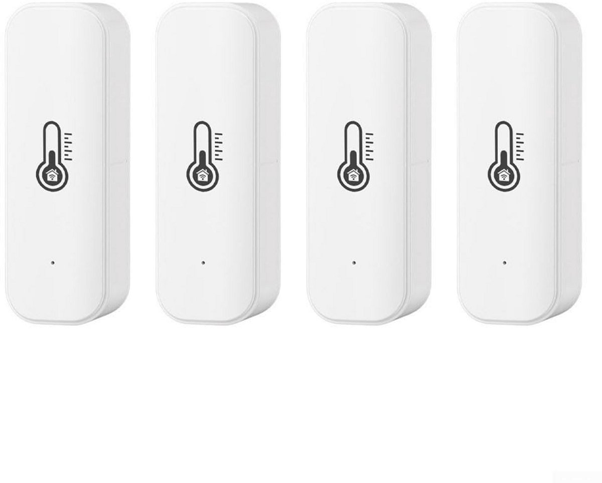 Slimme Hygrometer Thermometer voor Slimme Huizen - WiFi Temperatuur- en Vochtigheidsbewaking (Set van 4)