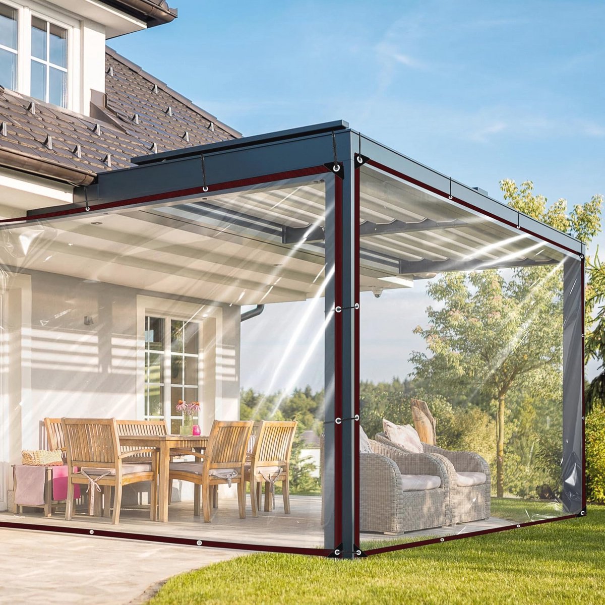 Transparant zeil 2 x 3 m - Duurzaam waterdicht zeil voor tuin, camping en balkon