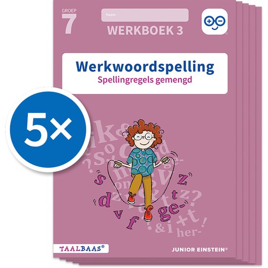Taalbaas - Werkwoordspelling werkboek 3 groep 7 (Set van 5) - cover