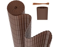 PVC Tuinscherm voor Privacy, Tuinafscheiding & Balkonscherm voor Tuin en Balkon - bruin 1.8x3m