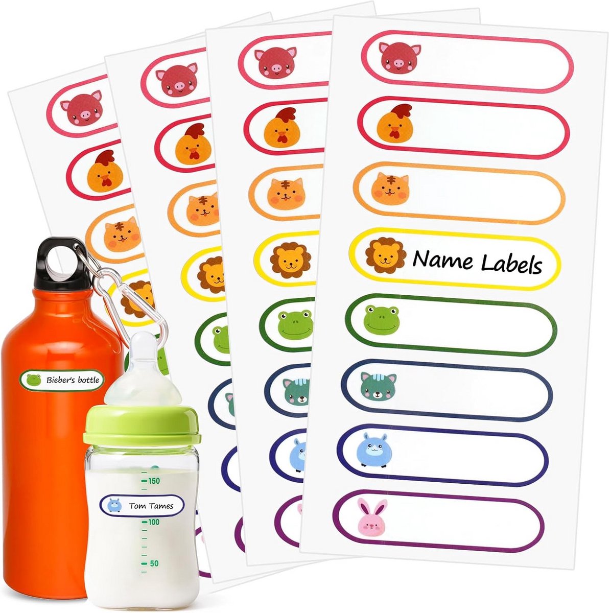 Waterdichte Naamstickers voor Kinderen en Schoolspullen - Wasbaar & Makkelijk Plakbaar