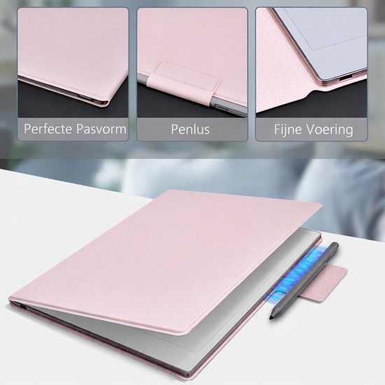 Remarkable Paper Pro hoes - Geschikt voor Remarkable Paper Pro 11.8" (2024) - Origineel Ontwerp - Lichtgewicht Ultradunne Magnetische hoes - Automatische slaap-/waakfunctie - Hoogwaardige waterdichte PU leer - (Niet voor Remarkable 2) - Roze — afbeelding 3