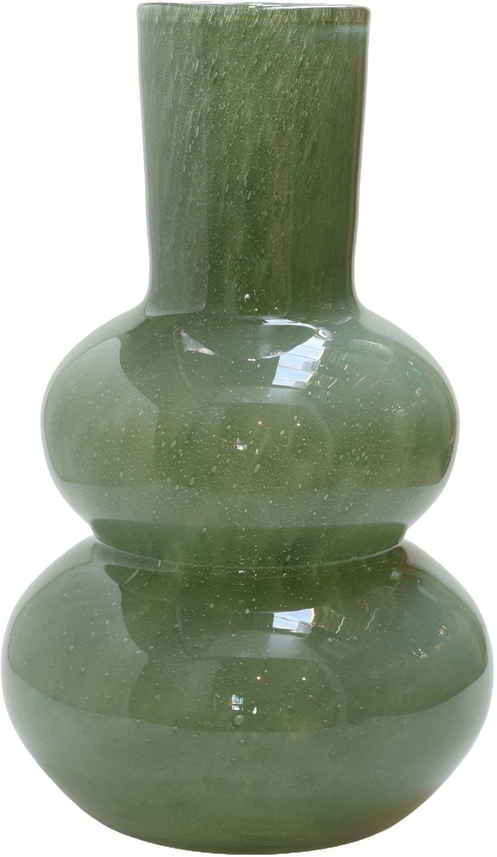 Vase The World Vaas Lindi Elite | Groen - Green | Dik Glas | Mondgeblazen glas | Ø22 x H36 cm Merk: Vase The World