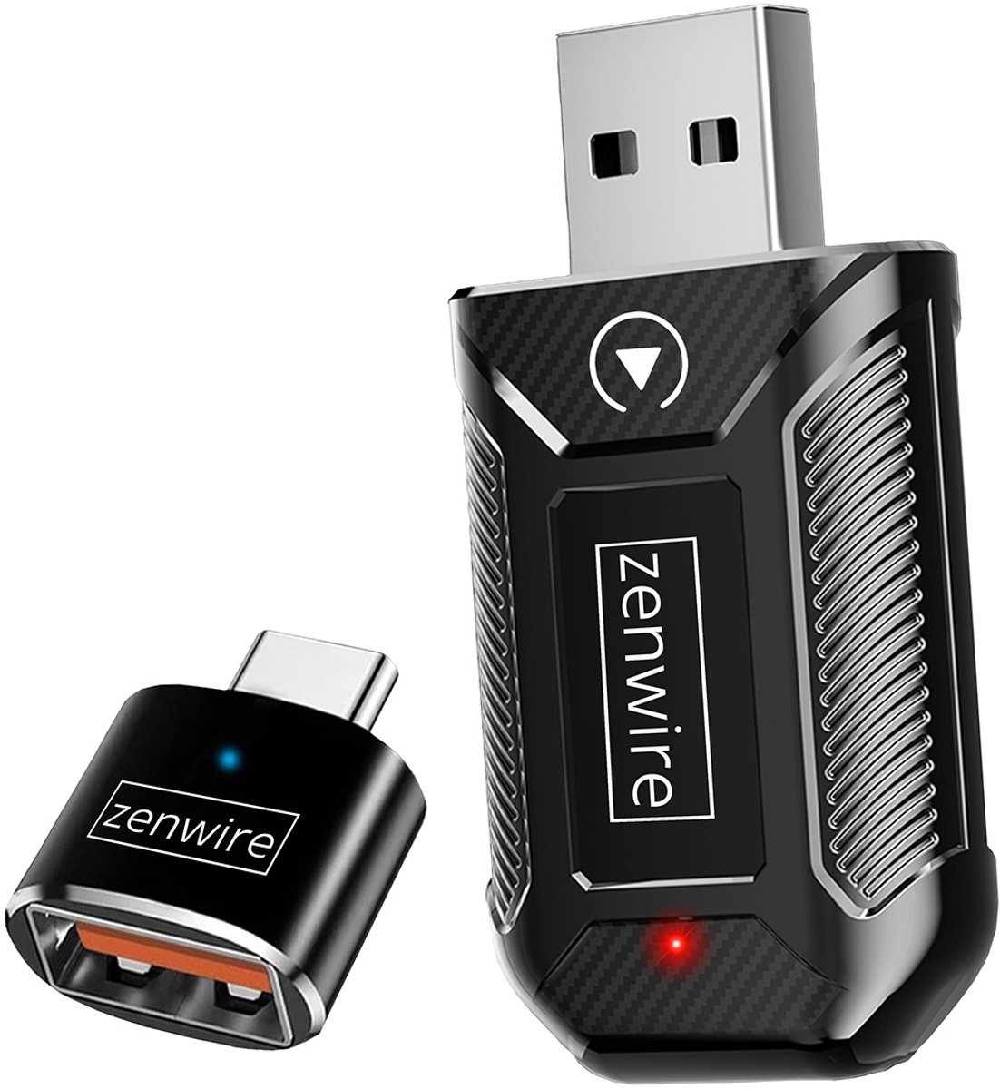 Zenwire M30 Mini 2-in-1 CarPlay Dongle - Draadloos CarPlay & Android Auto - USB-A & USB-C - Apple & Android Auto Dongle - Snelle & Stabiele Connectie