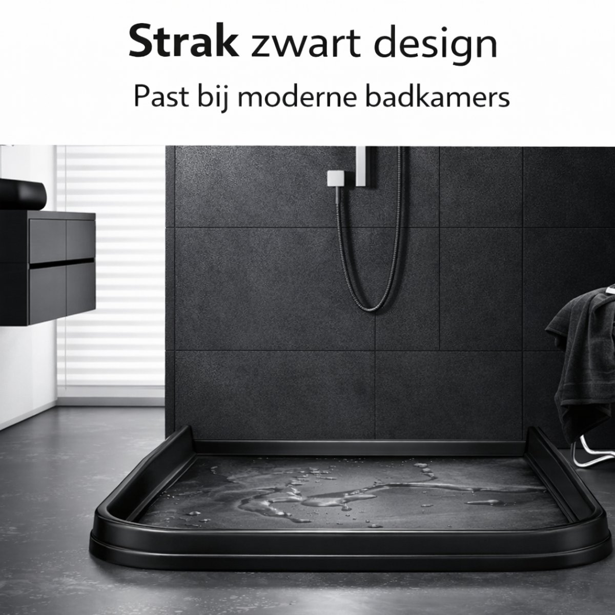 alophoty Siliconen Waterstopstrip 250cm Wit - Vouwbare Douche Drempel - Voor Nat/Droog Scheiding in Badkamer & Keuken | Lekdicht, Flexibel en Eenvoudig te Installeren