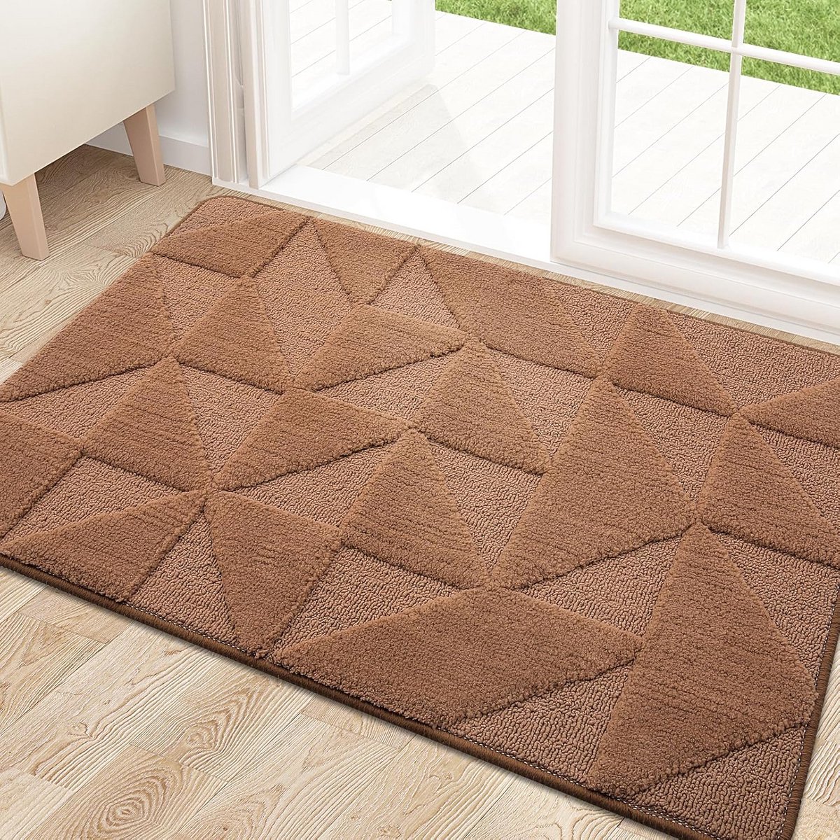 Binnendeurmat 60x91 cm - Antislip Vuilafstotend Absorberend - Bruin Laag Profiel