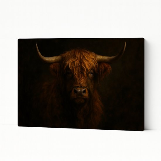 Tableau Highland écossais - Animaux - Photo sur toile - Intérieur - Décoration maison - Décoration murale salon - Tableau toile 120x80 cm