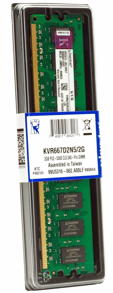 Kingston 2Gb Valueram Ddr2 Geheugenmodule - afbeelding 2