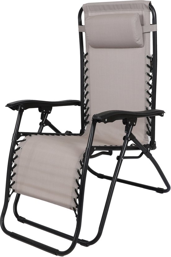 "LE PLAYA" SET VAN 2 RELAXFAUTEUILS TAUPE L176X64 X H108/46CM — afbeelding 5