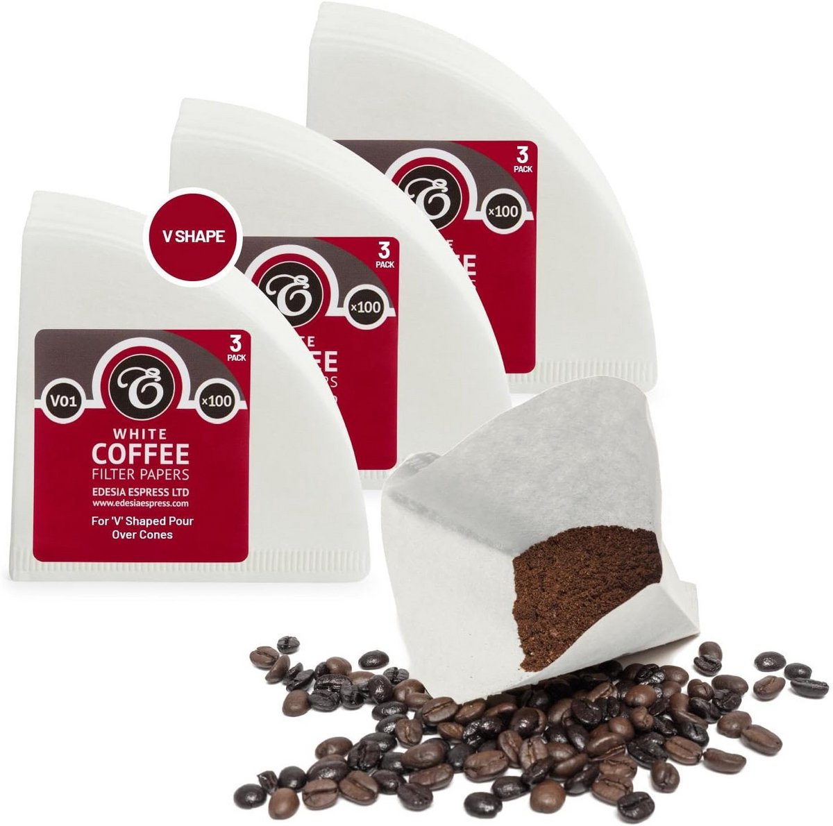 Witte Koffiefilters Maat 300 / V01 (Compatibel met Maat 01)