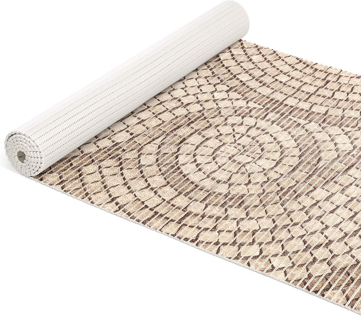 Antislip Schuimmat Badkamer Douche en Toilet - Beige Mozaïek Design - 180x65 cm