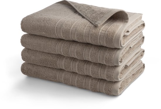 DoubleLife Handdoeken XL 70x140 cm - Set van 4 - 100% Katoen, waarvan 50% Gerecyclede Katoen - GRS Gecertificeerd - Warm Sand