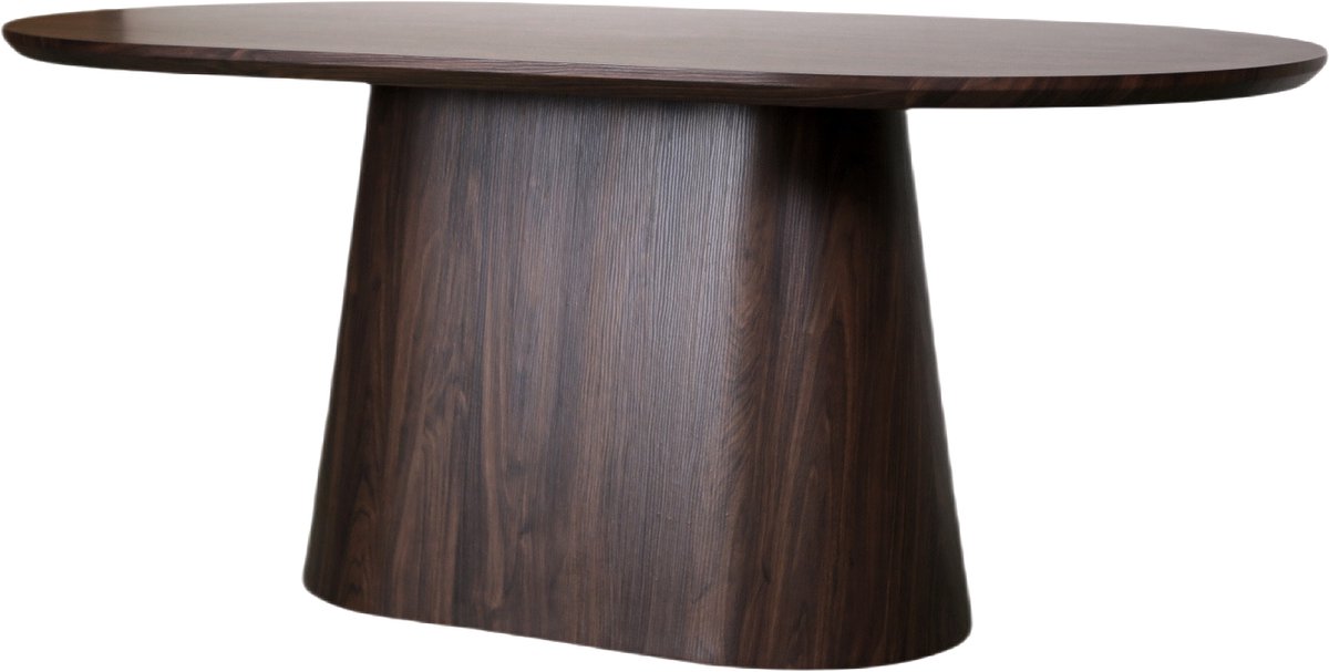 Eettafel Japandi ovaal Saga 180cm walnoot MDF ovale eetkamertafel