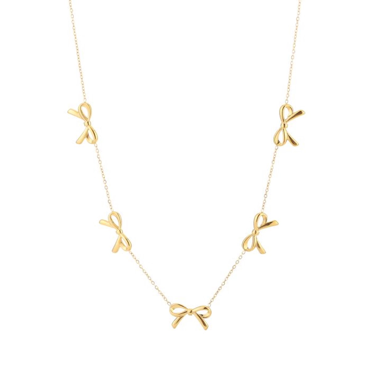 Strikjes Ketting goud