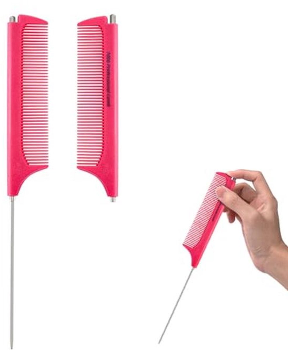 Draagbare intrekbare kam voor haarstyling, fijne tandplagerkam voor scheiding van haar
