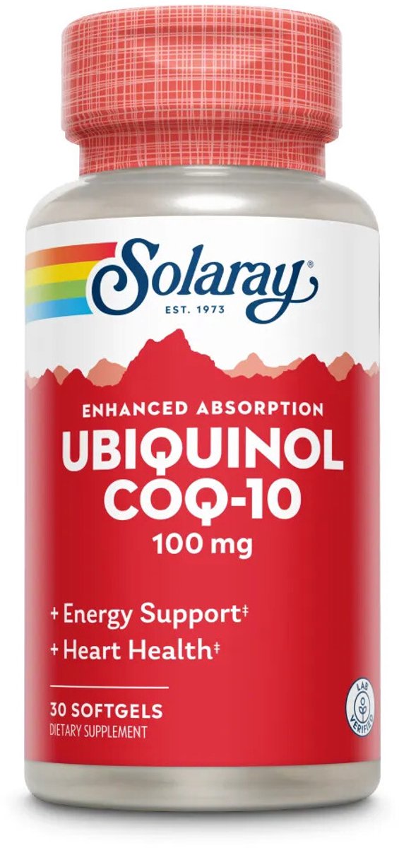Solaray - Ubiquinol Co-Enzym Q10 100mg - 2 x 30 softgels - Voordeelverpakking